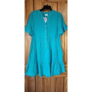 New In button front green dress new with tags‎